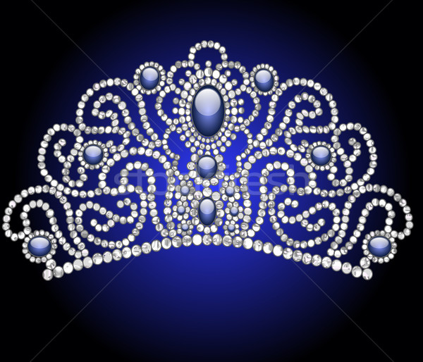 wedding feminine diadem with blue stone Stock photo © yurkina