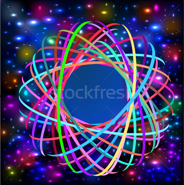 abstract background with colored circles intertwined and light effects Stock photo © yurkina