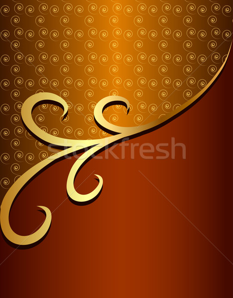  background frame with gold(en) pattern with spiral Stock photo © yurkina