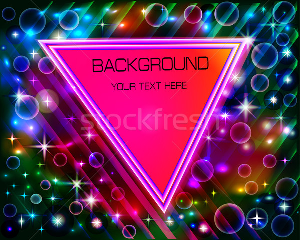 Absztrakt háromszög szöveg neon csillagok illusztráció Stock fotó © yurkina