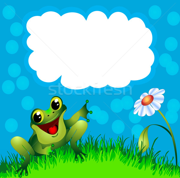 Frosch Kraut Blume Punkte Nachricht Illustration Stock foto © yurkina