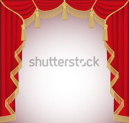  background with red curtains with precious stones for invitatio Stock photo © yurkina