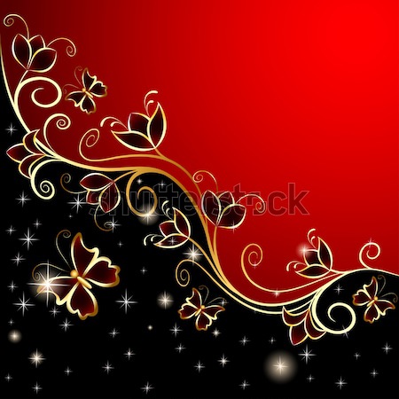 background with ornaments of gold and precious stones Stock photo © yurkina