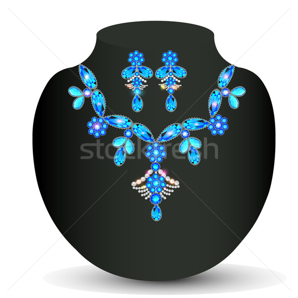 illustration of woman's necklace with  precious stones Stock photo © yurkina