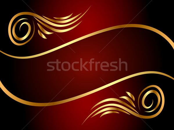 Arany minta illusztráció absztrakt levél keret Stock fotó © yurkina