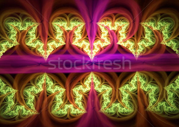 Illustratie fractal gouden ornamenten zijde computer Stockfoto © yurkina
