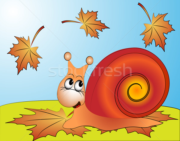 amusing snail on ed sheet by autumn Stock photo © yurkina