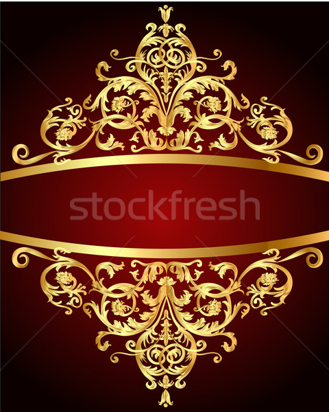  vintage background  red with gold(en) pattern Stock photo © yurkina