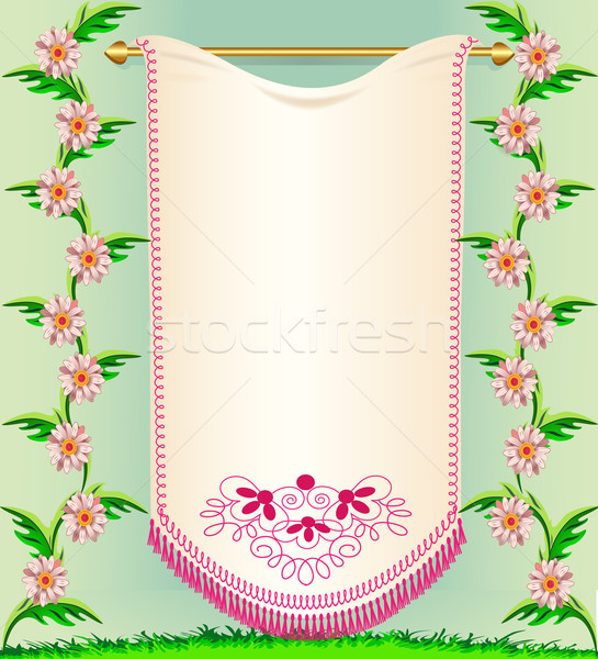  napkin on background rose colour and herbs Stock photo © yurkina