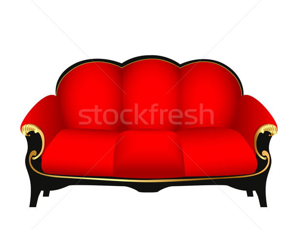  sofa red with gold carved patterns Stock photo © yurkina