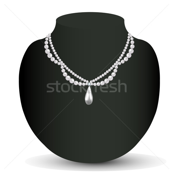 Ilustracja naszyjnik pereł cenny kamienie moda Zdjęcia stock © yurkina