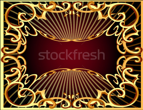  background frame horizontal with ray and gold(en) pattern Stock photo © yurkina