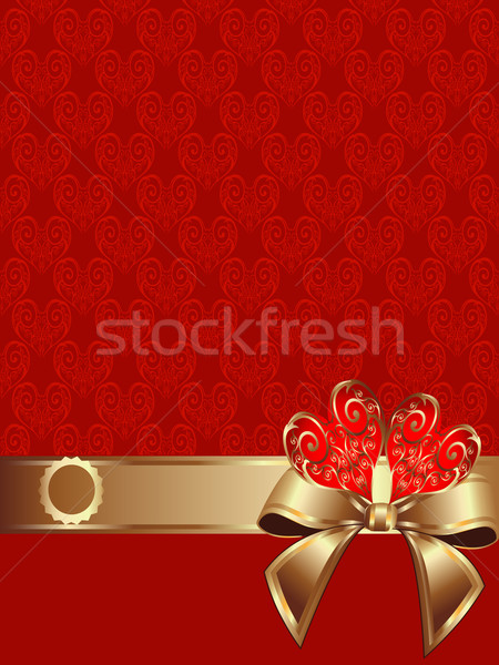  background with heart by bow from gild Stock photo © yurkina