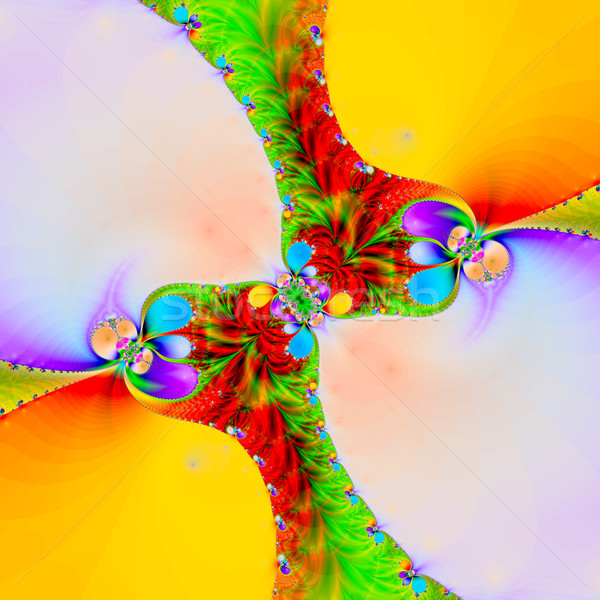 красочный фрактальный цветочный шаблон цифровой Сток-фото © yurkina