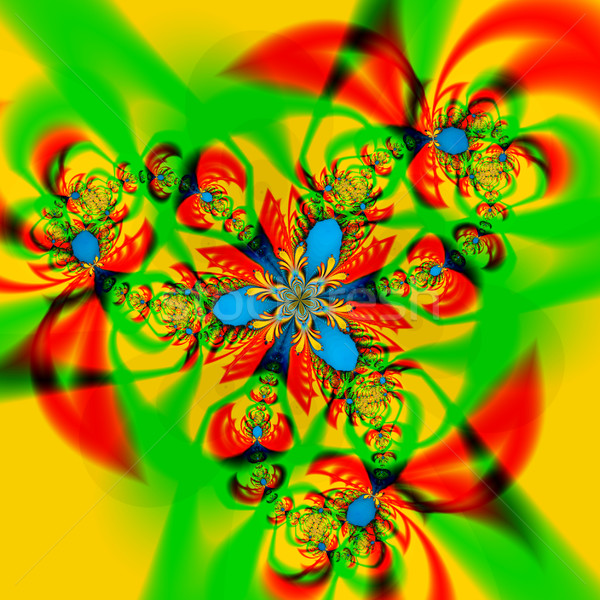 красочный фрактальный цветочный шаблон цифровой Сток-фото © yurkina