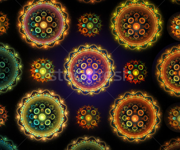 Ilustrare abstract fractal geometric model tehnologie Imagine de stoc © yurkina