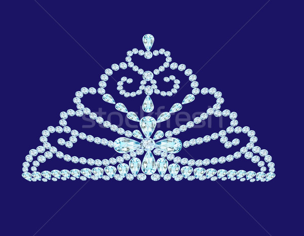  feminine wedding diadem crown on blue Stock photo © yurkina