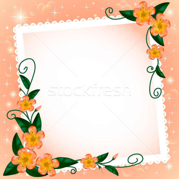 Stok fotoğraf: çiçekler · kâğıt · örnek · çiçek · çerçeve · bitki