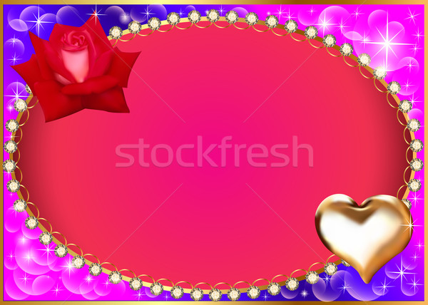  background with heart and rose diamond Stock photo © yurkina