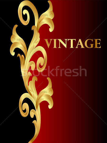 background with winding vegetable gold(en) pattern Stock photo © yurkina