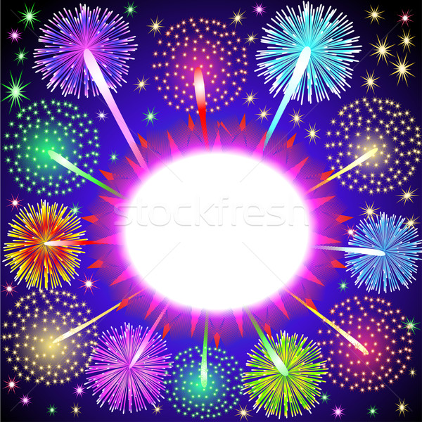  background for message with salute and firework Stock photo © yurkina