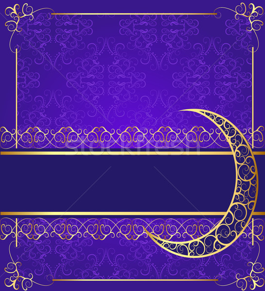 seamless background with band and moon with gold(en) pattern Stock photo © yurkina