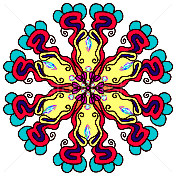 illustration background with bright round mandala pattern with j Stock photo © yurkina