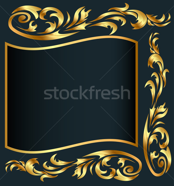  background with gold(en) pattern on gray Stock photo © yurkina
