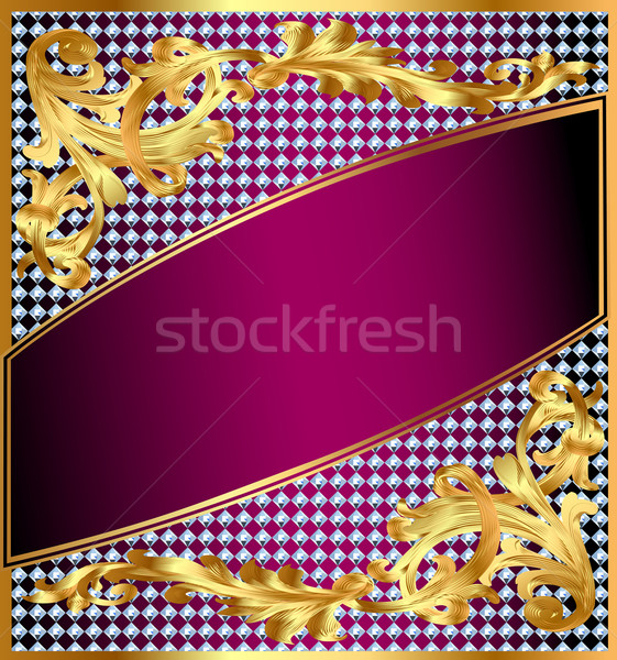  background frame with gold ornaments and precious stones Stock photo © yurkina