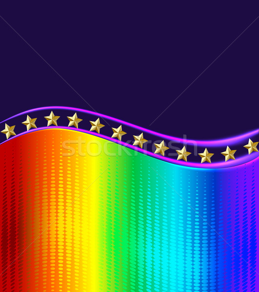  rainbow background with a wave gold stars Stock photo © yurkina