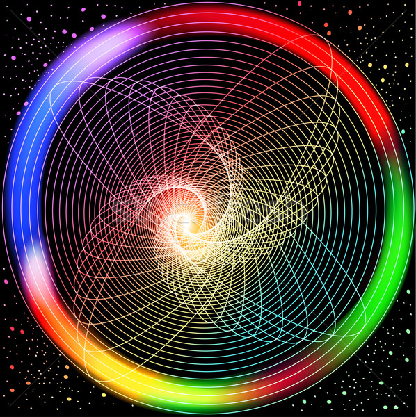Stock photo: illustration of abstract background with colored circles intertw