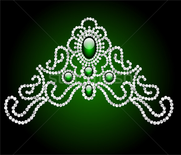  wedding feminine diadem with green stone Stock photo © yurkina