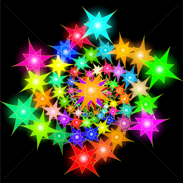 宇宙的 光明 明星 螺旋 插圖 抽象 商業照片 © yurkina