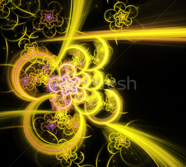 Ilustración joyas fractal brillante dorado patrón Foto stock © yurkina