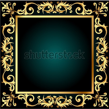  background frame with gold(en) vegetable ornament Stock photo © yurkina