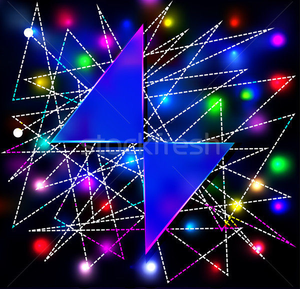 abstract background with two triangles for the text and the neon glow Stock photo © yurkina