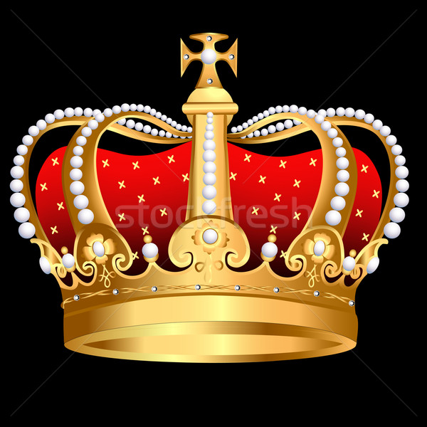 tsarist gold corona with pearl and pattern Stock photo © yurkina