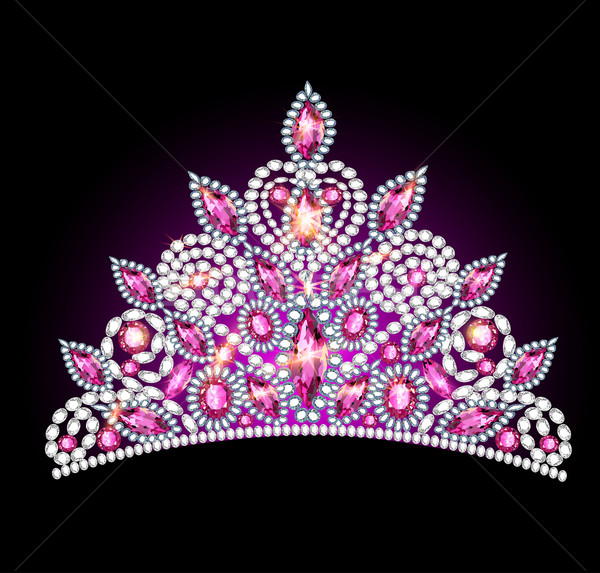  crown tiara women with pink gemstones Stock photo © yurkina