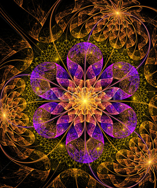 Fractal ilustrare luminos ornament floare Imagine de stoc © yurkina