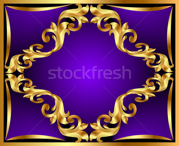  violet background with gold(en) ornament Stock photo © yurkina