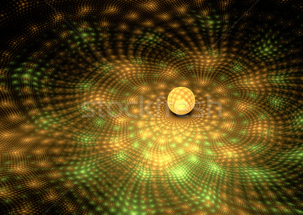 illustration of a fractal background of space with a bright ball Stock photo © yurkina