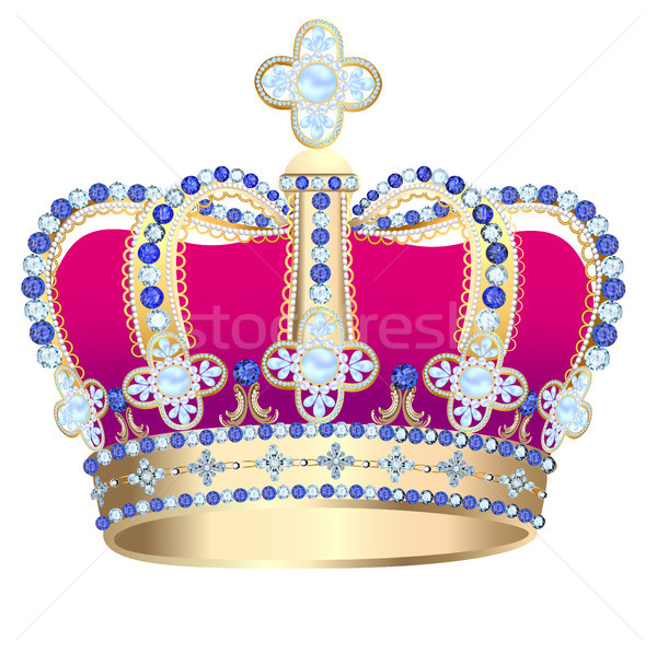 tsarist gold corona with pearl and pattern Stock photo © yurkina