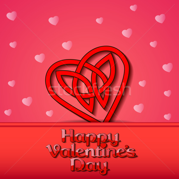 Stock photo:  festive background with hearts of Celtic weave on Valentine's D