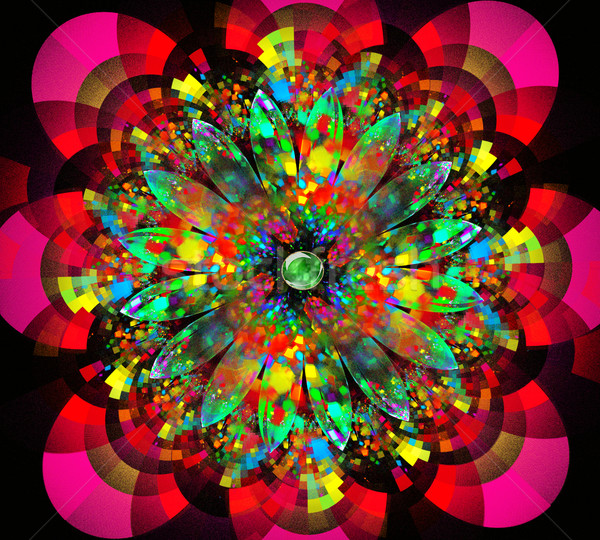 illustration fractal background with bright flower with bunches  Stock photo © yurkina