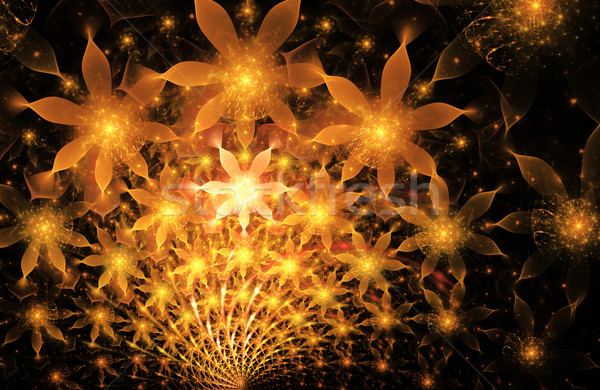 Fraktál illusztráció virágcsokor virágok absztrakt terv Stock fotó © yurkina