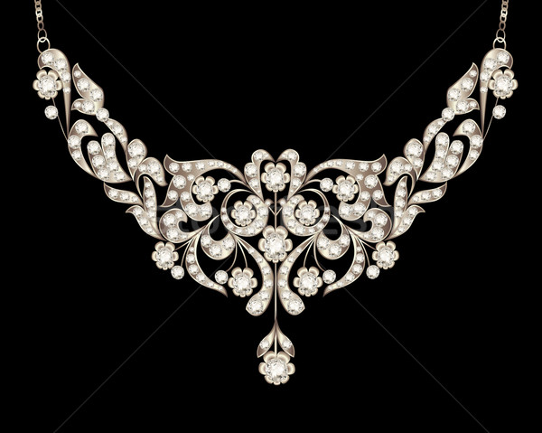 [[stock_photo]]: Collier · mariage · précieux · pierres · illustration · femmes