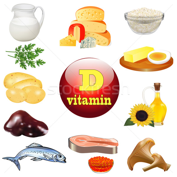 Vitamina d plantă animal produse ilustrare peşte Imagine de stoc © yurkina