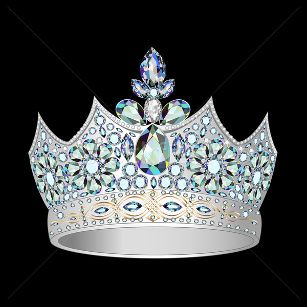 decorative crown of silver and precious stones Stock photo © yurkina