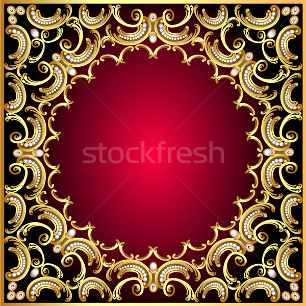 background frame with pearl and gold(en) pattern Stock photo © yurkina