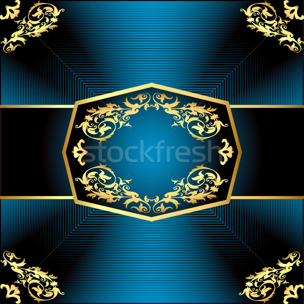  a gold background a frame with a vegetative ornament Stock photo © yurkina